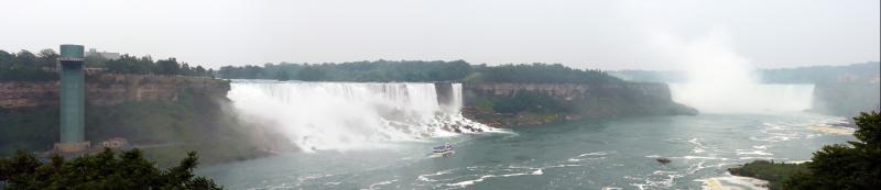 Die amerikanischen (links) und kanadischen (rechts) Niagara-Fälle