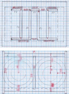 Old-school Bauplan auf Millimeterpapier Old-school Bauplan auf Millimeterpapier